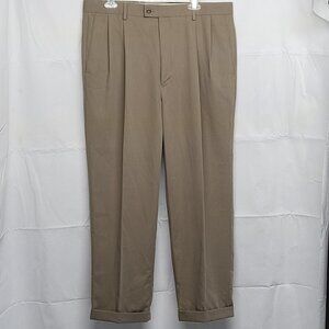 Louis Raphael Mens Dress Pants 37 X 29 Tailored Pleated Front Straight Leg
